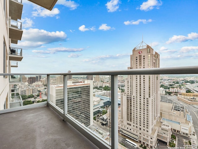 balcony with a city view