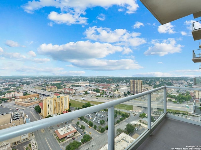 balcony with a city view