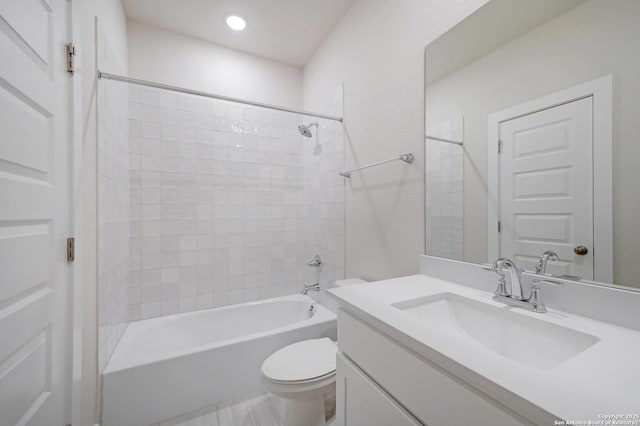 18414 Rhone Riv, San Antonio, TX 78256 - full bath featuring vanity, shower / tub combination, and recessed lighting