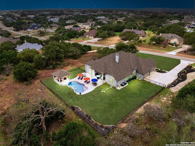 drone / aerial view with a residential view