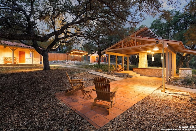 view of patio featuring fence