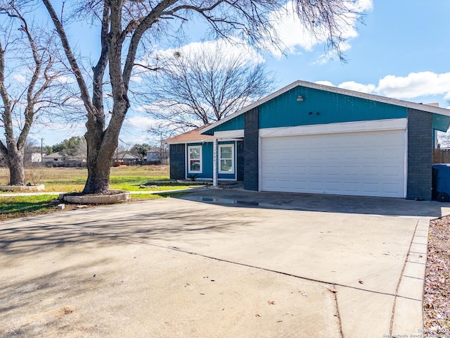 garage with driveway