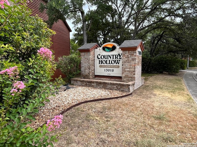 view of community sign