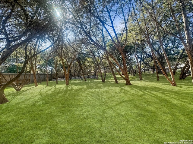 view of yard with fence