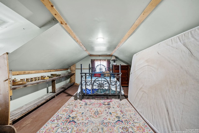 bedroom with vaulted ceiling