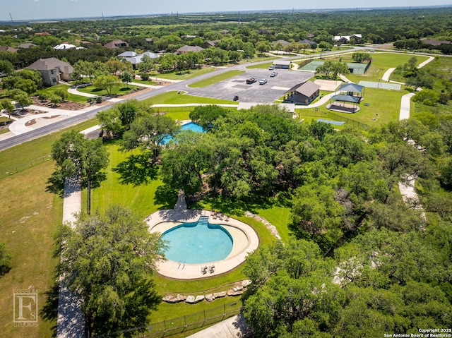 aerial view with a residential view