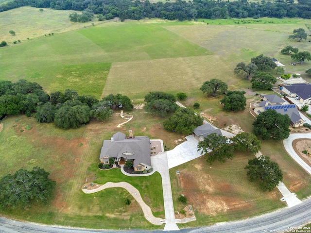 drone / aerial view featuring a rural view