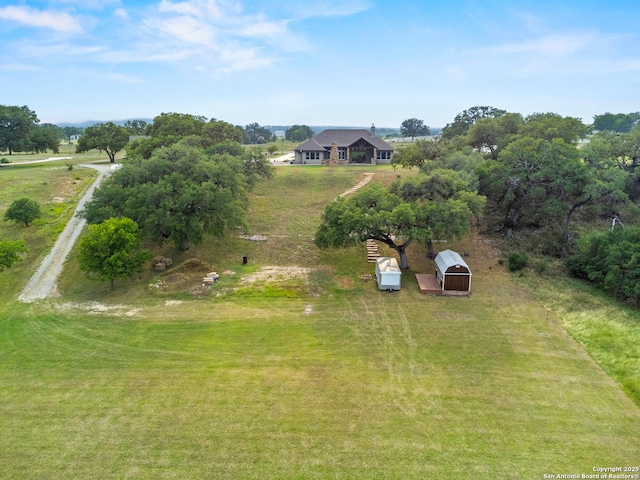 aerial view featuring a rural view