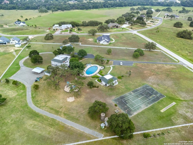 drone / aerial view with a rural view