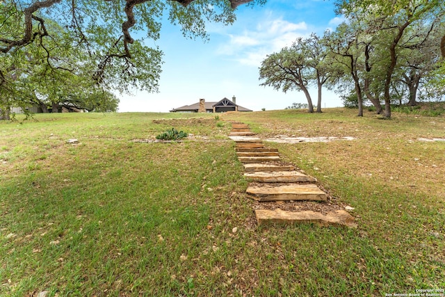 view of yard with a rural view