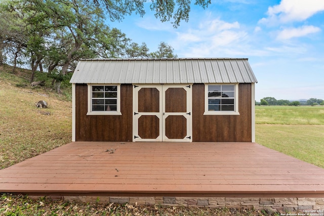 view of shed