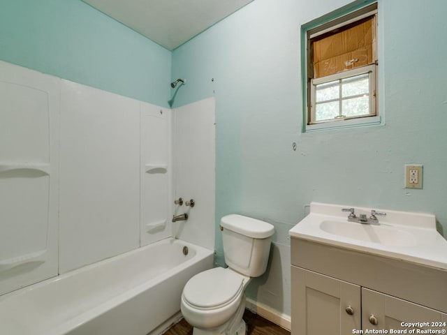3315 Pitluk Ave, San Antonio, TX 78211 - full bath with toilet, shower / tub combination, vanity, and baseboards
