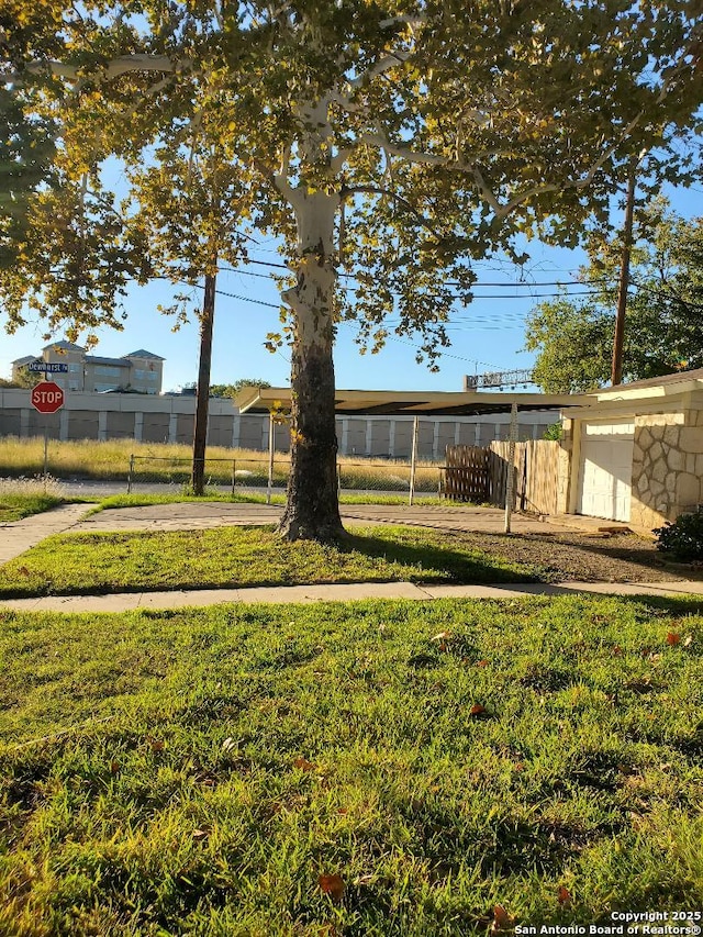 view of yard with fence