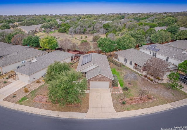 aerial view featuring a residential view