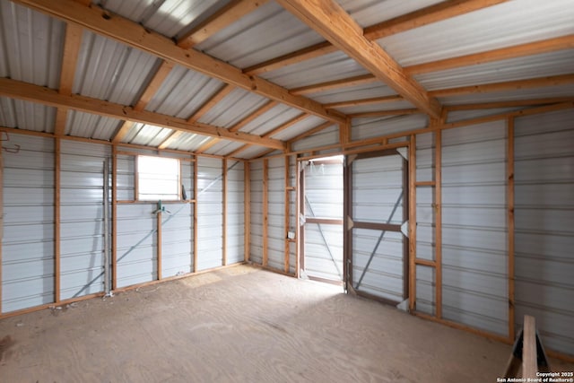 storage room with a garage