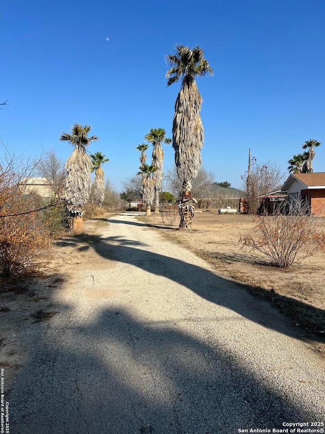 view of street with a rural view