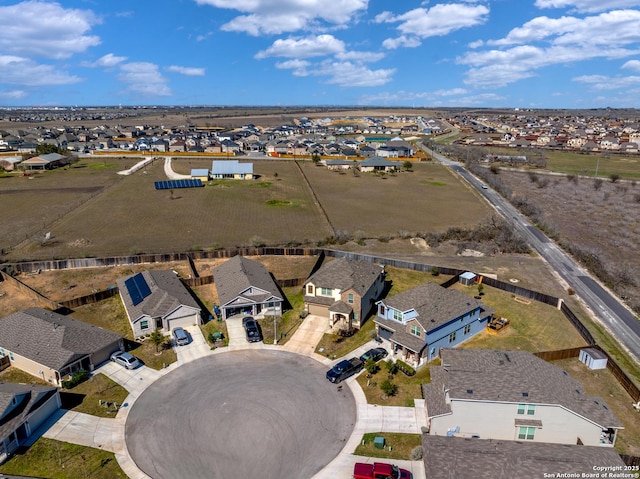 aerial view with a residential view