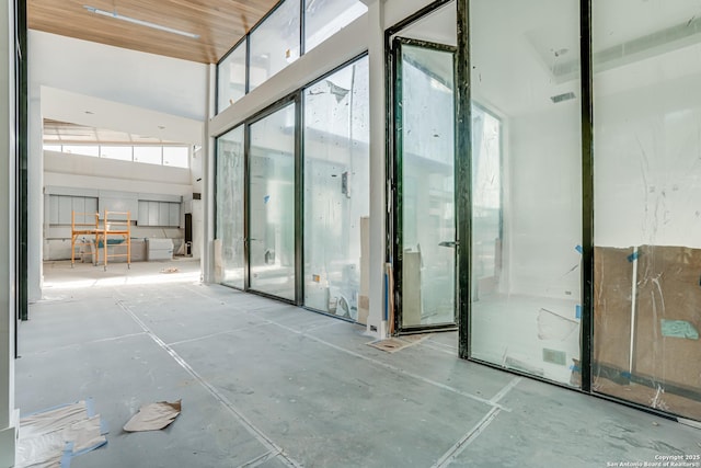 spare room with a high ceiling