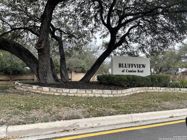 view of community sign