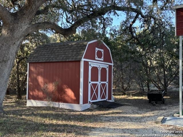 view of shed