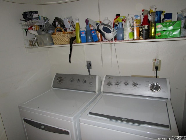 laundry area featuring washing machine and dryer