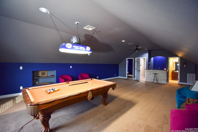 playroom featuring carpet, visible vents, and baseboards