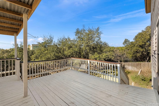 wooden terrace with fence