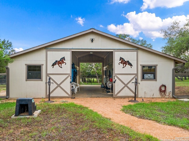 view of horse barn