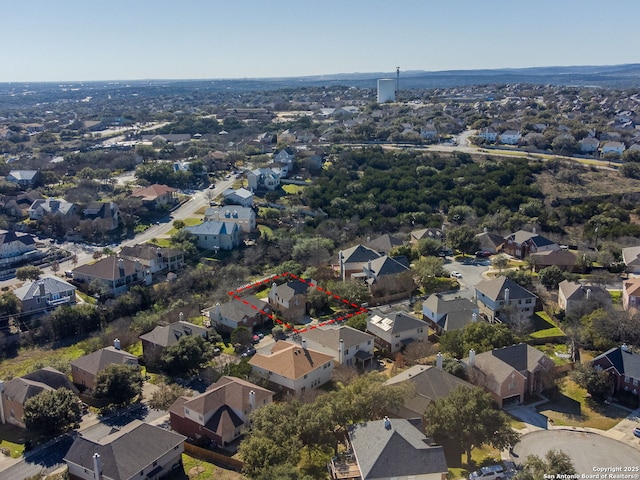 drone / aerial view with a residential view