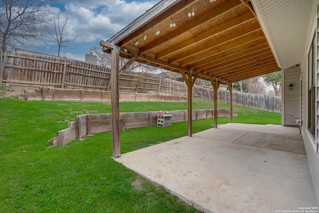 view of patio with a fenced backyard