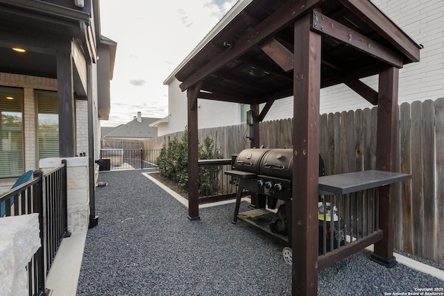 view of patio featuring a fenced backyard