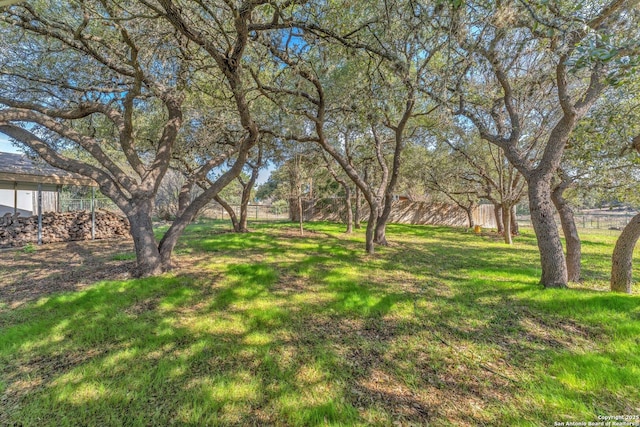 view of yard featuring fence