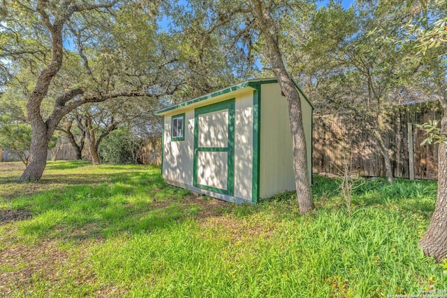 view of shed