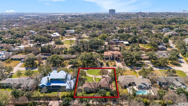 drone / aerial view with a residential view