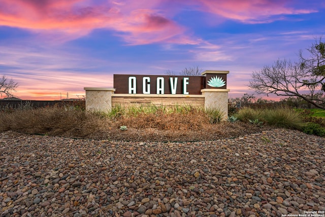 view of community sign