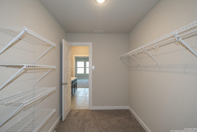 8421 Roadrunner Psge, San Antonio, TX 78222 - spacious closet with carpet flooring and tile patterned floors