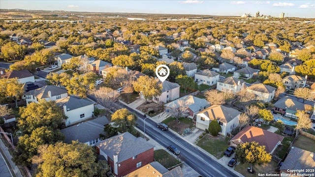 drone / aerial view with a residential view