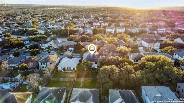 aerial view featuring a residential view