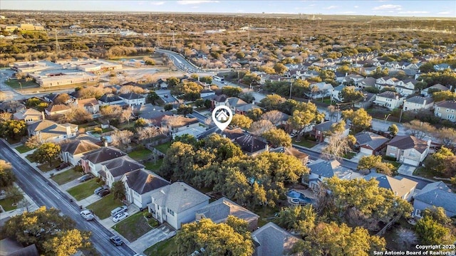 bird's eye view with a residential view