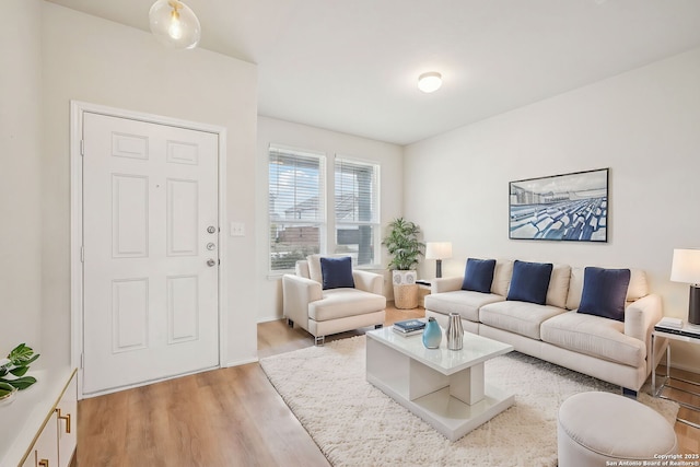 living room with light wood-style floors