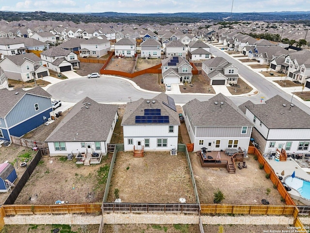 drone / aerial view with a residential view