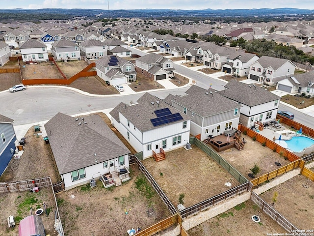 drone / aerial view with a residential view