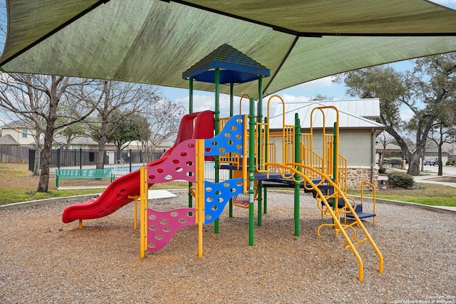 community playground with fence