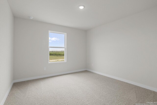 4338 Clarisse St, New Braunfels, TX 78130 - unfurnished room with carpet flooring, baseboards, a smoke detector, and recessed lighting
