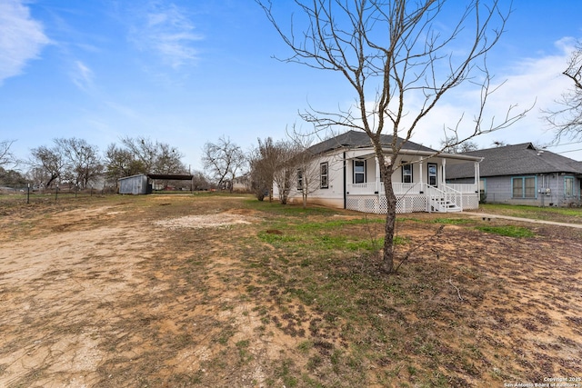 view of front of property with a porch