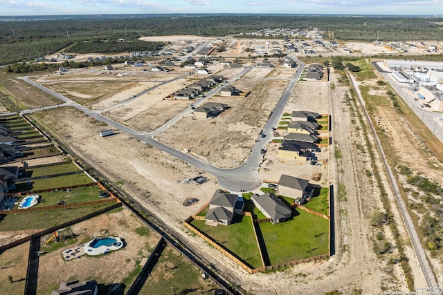 aerial view with a residential view