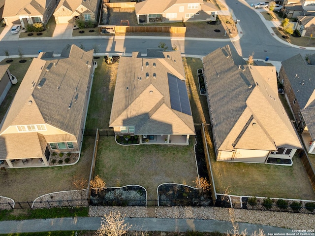 aerial view featuring a residential view