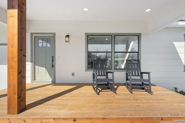 entrance to property with covered porch