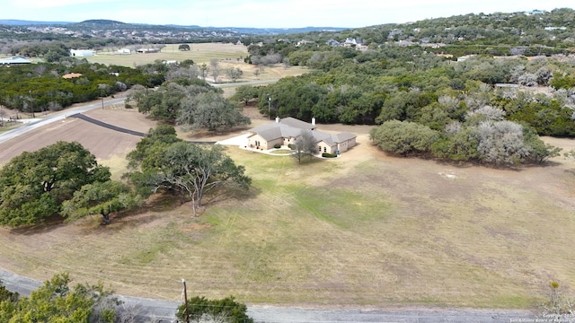 drone / aerial view with a rural view