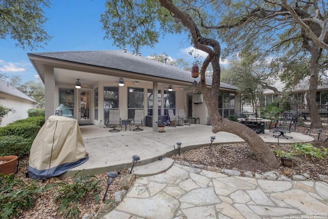 surrounding community featuring a patio and fence